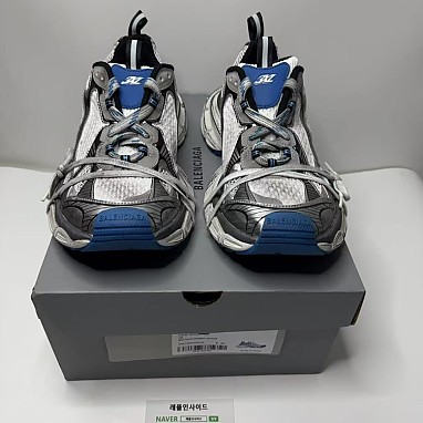 [BALENCIAGA] 발렌시아가 3XL 그레이 화이트 블루 남녀공용 (OG공장) 디테일 실사! 실사