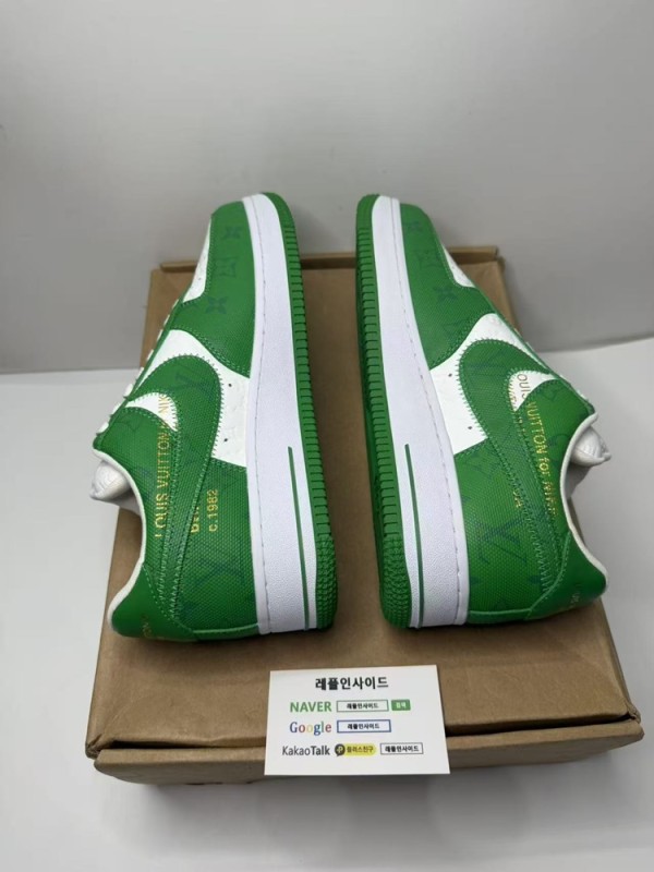 레플리카 명품 [LOUIS VUITTON] 나이키 X 루이비통 에어포스1 버질아블로 짐그린 남성용 디테일 실사! - 소재 실사 6