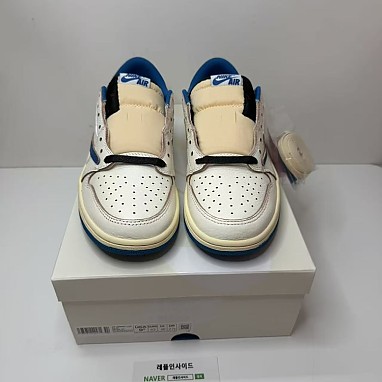 [AIR JORDAN] 트래비스 스캇 x 프라그먼트 x 에어조던1 로우 밀리터리 블루 DM7866-104 남녀공용 (OG공장) 실사 디테일! 실사