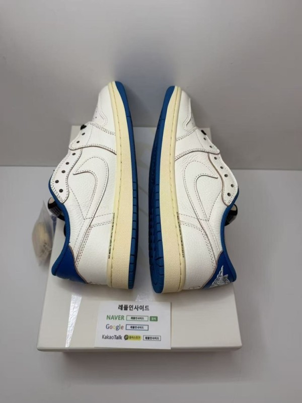 레플리카 명품 [AIR JORDAN] 트래비스 스캇 x 프라그먼트 x 에어조던1 로우 밀리터리 블루 DM7866-104 남녀공용 (OG공장) 실사 디테일! - 포장 실사 7