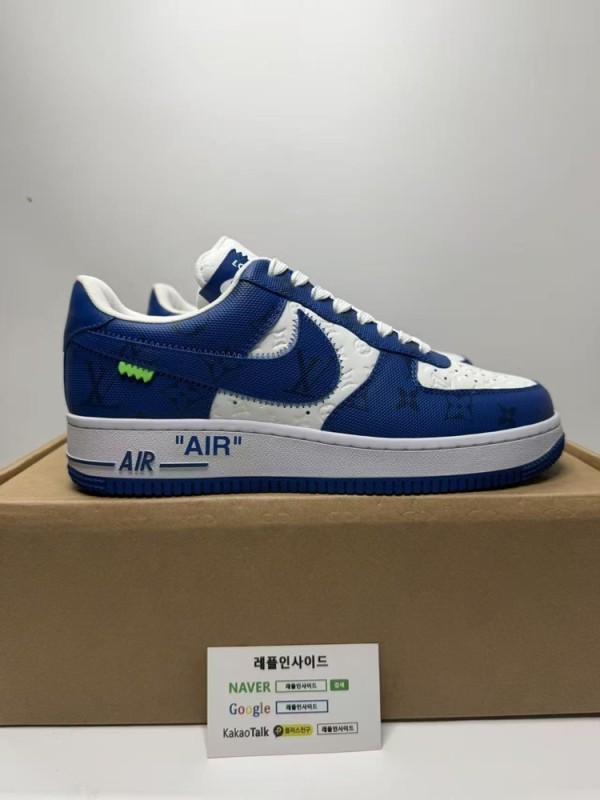 레플리카 명품 [LOUIS VUITTON] 나이키 X 루이비통 에어포스1 버질아블로 팀로얄 남녀공용 디테일 실사! - 뒷면 실사 3