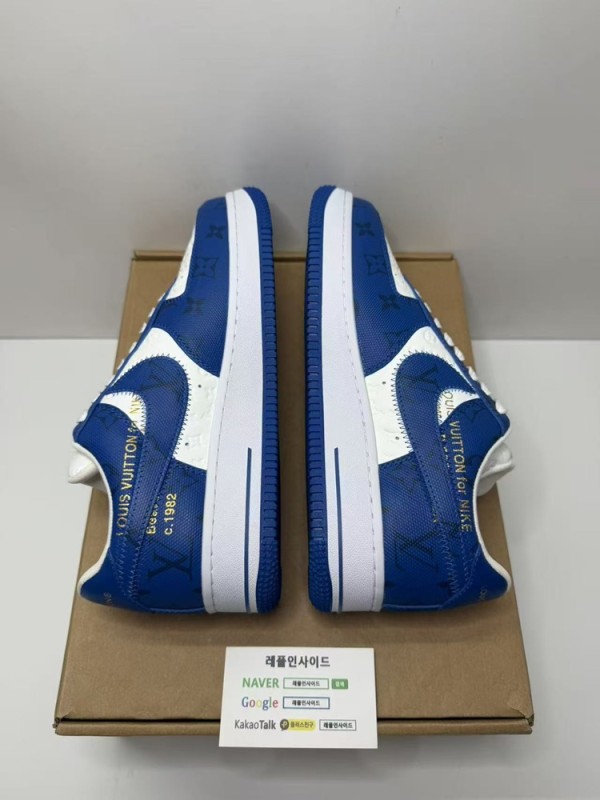 레플리카 명품 [LOUIS VUITTON] 나이키 X 루이비통 에어포스1 버질아블로 팀로얄 남녀공용 디테일 실사! - 라벨 실사 8