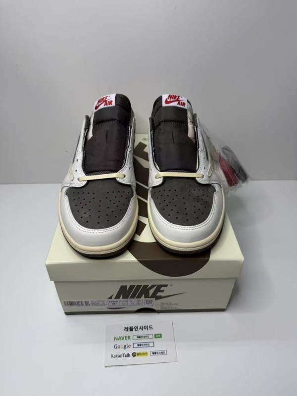 레플리카 명품 [AIR JORDAN] 트래비스 스캇 x 에어조던1 로우 리버스 모카 DM7866-162 남녀공용 (OG공장) 실사 디테일 - 앞면 실사 1