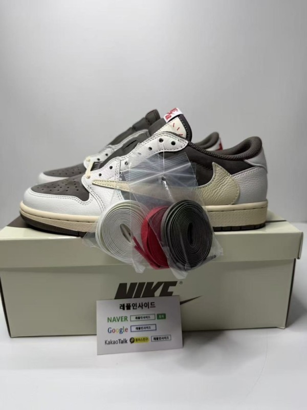 레플리카 명품 [AIR JORDAN] 트래비스 스캇 x 에어조던1 로우 리버스 모카 DM7866-162 남녀공용 (OG공장) 실사 디테일 - 디테일 실사 4