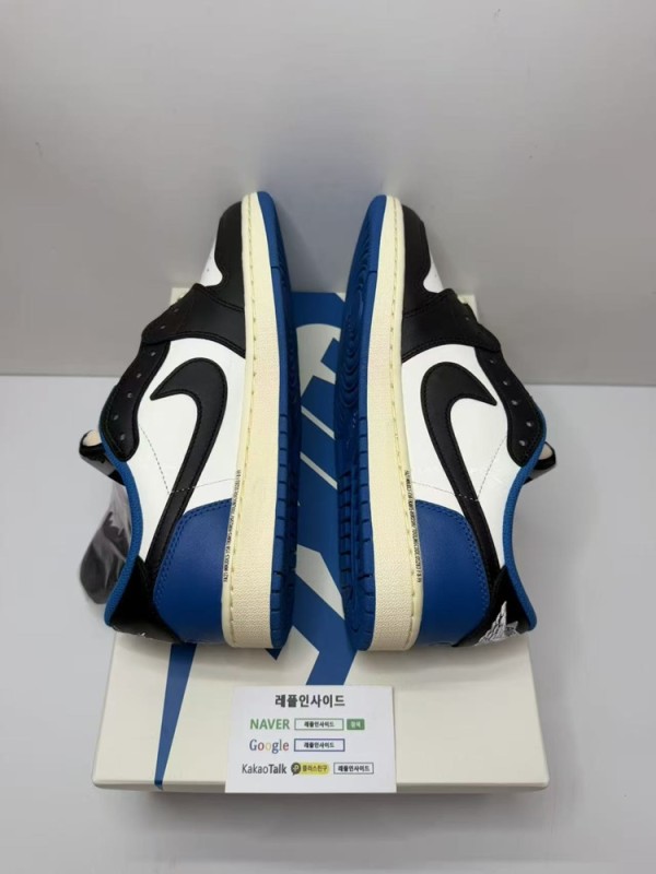 레플리카 명품 [AIR JORDAN] 트래비스 스캇 x 프라그먼트 x 에어조던1 로우 DM7866-140 남녀공용 (OG공장) 실사 디테일! - 소재 실사 6