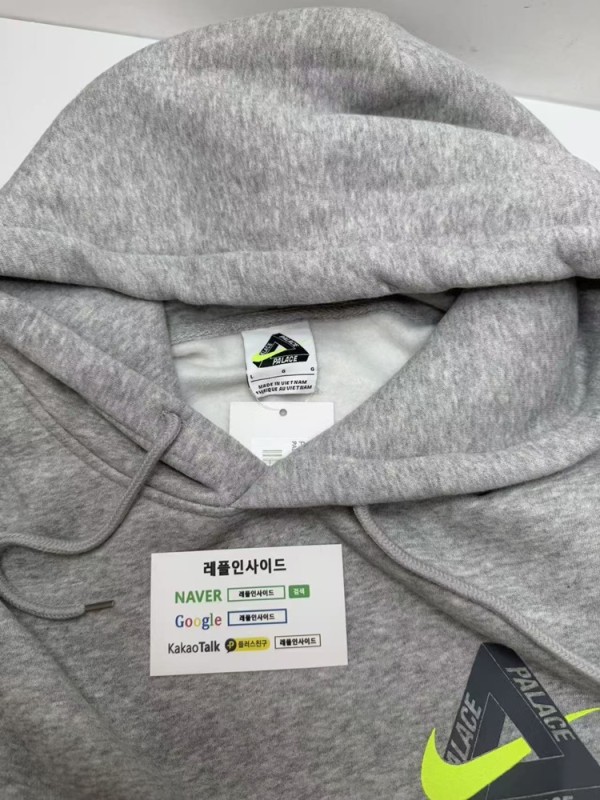 레플리카 명품 [NIKE] 팔라스 x 나이키 트라이 스우시 후드 그레이 말 실사 디테일! - 로고 실사 5