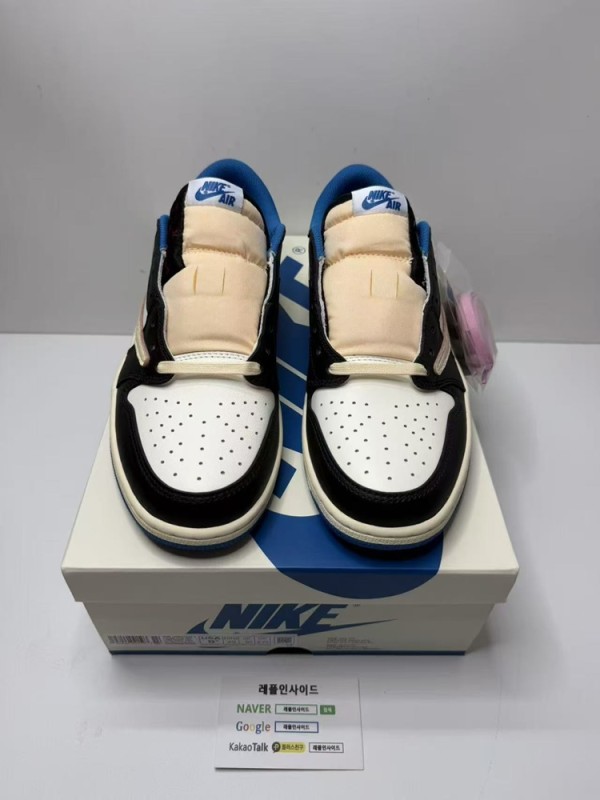 레플리카 명품 [AIR JORDAN] 트래비스 스캇 x 프라그먼트 x 에어조던1 로우 DM7866-140 남녀공용 (OG공장) 실사 디테일! - 앞면 실사 1