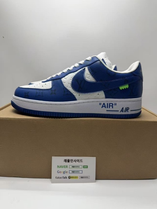 레플리카 명품 [LOUIS VUITTON] 나이키 X 루이비통 에어포스1 버질아블로 팀로얄 남녀공용 디테일 실사! - 옆면 실사 2