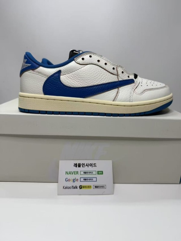 레플리카 명품 [AIR JORDAN] 트래비스 스캇 x 프라그먼트 x 에어조던1 로우 밀리터리 블루 DM7866-104 남녀공용 (OG공장) 디테일 실사! - 뒷면 실사 3