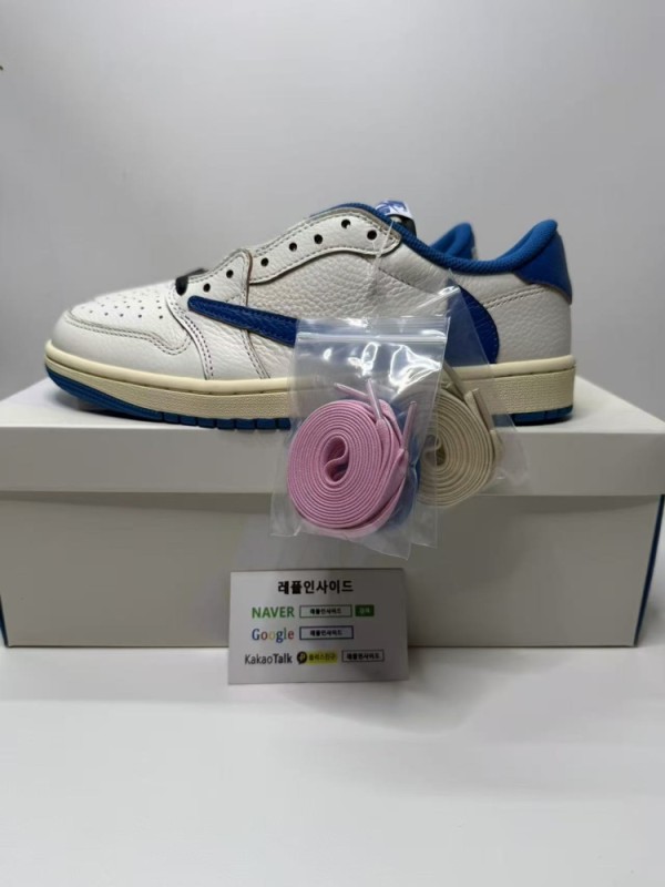 레플리카 명품 [AIR JORDAN] 트래비스 스캇 x 프라그먼트 x 에어조던1 로우 밀리터리 블루 DM7866-104 남녀공용 (OG공장) 디테일 실사! - 디테일 실사 4