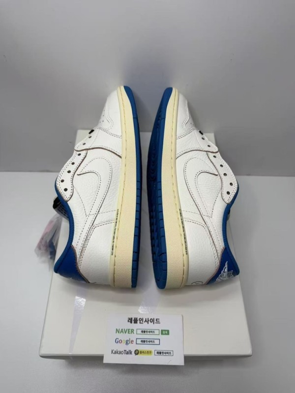 레플리카 명품 [AIR JORDAN] 트래비스 스캇 x 프라그먼트 x 에어조던1 로우 밀리터리 블루 DM7866-104 남녀공용 (OG공장) 디테일 실사! - 포장 실사 7