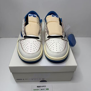 [AIR JORDAN] 트래비스 스캇 x 프라그먼트 x 에어조던1 로우 밀리터리 블루 DM7866-104 남녀공용 (LJR공장) 실사