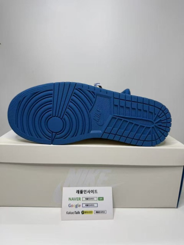 레플리카 명품 [AIR JORDAN] 트래비스 스캇 x 프라그먼트 x 에어조던1 로우 밀리터리 블루 DM7866-104 남녀공용 (LJR공장) - 소재 실사 6