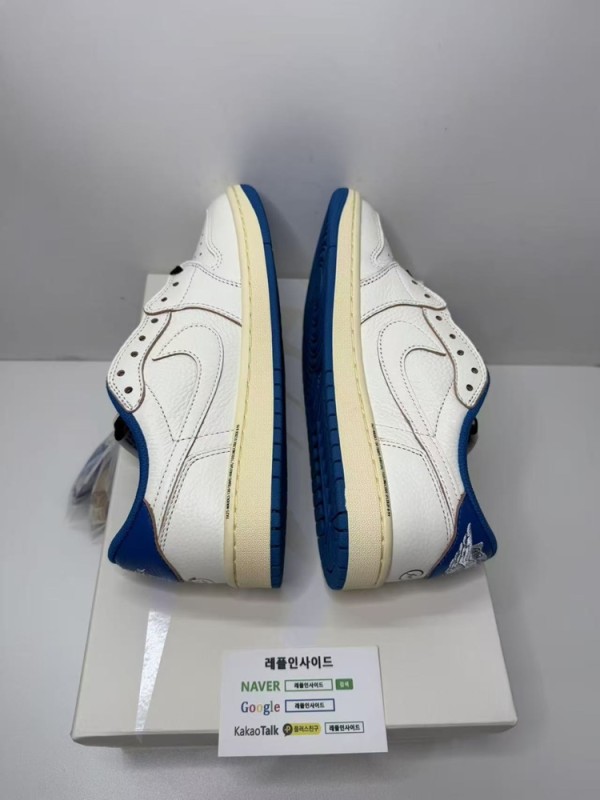 레플리카 명품 [AIR JORDAN] 트래비스 스캇 x 프라그먼트 x 에어조던1 로우 밀리터리 블루 DM7866-104 남녀공용 (LJR공장) - 포장 실사 7