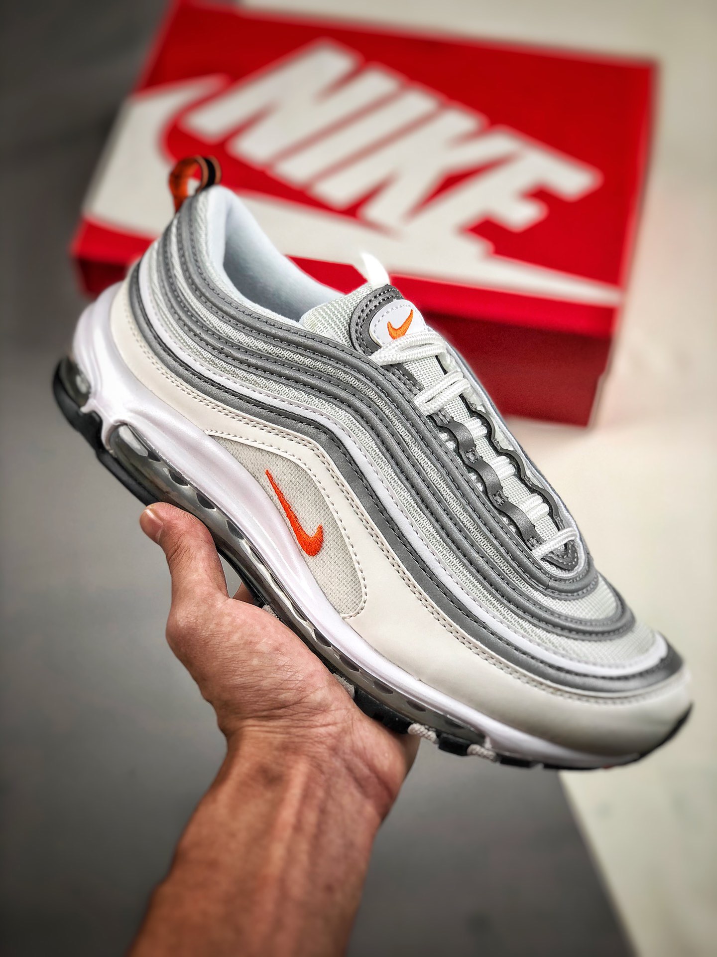 [NIKE] 나이키 에어맥스97 오렌지실버 BQ4567-100 남녀공용