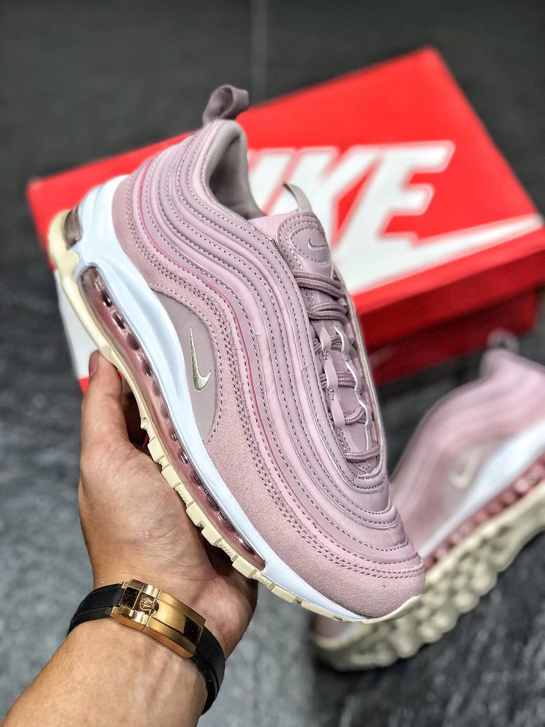 [NIKE] 나이키 에어맥스97 우먼스 프리미엄 플럼 핑크 여성용