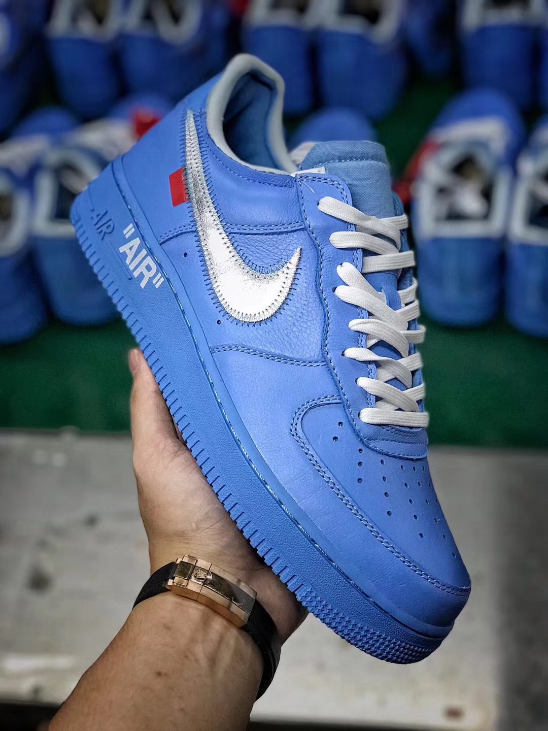 [NIKE] 나이키 X 오프화이트 에어포스 로우 MCA 블루 CI1173-400 남성용 (H12공장)