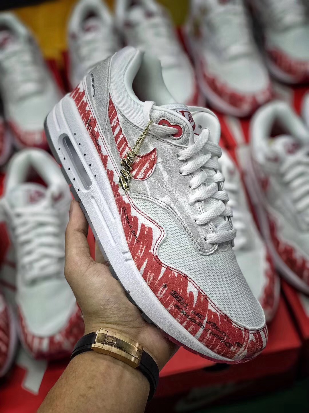 [NIKE] 나이키 에어맥스1 팅커 스케치 투 쉘프 화이트 레드 CJ4286-101 남성용 (H12공장)