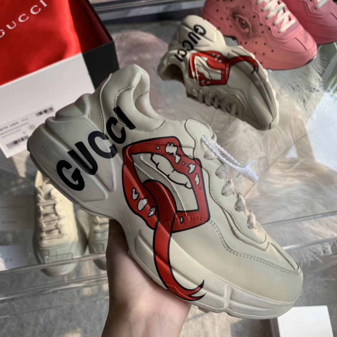 [GUCCI] 19SS 구찌 라이톤 더티입술(마우스 프린트) 스니커즈 남녀공용