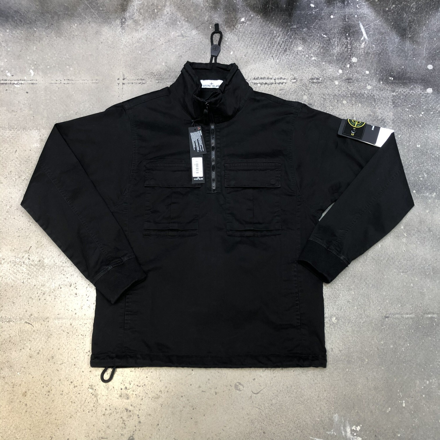 [STONE ISLAND] 스톤 아일랜드 19FW 가먼트다잉 올드이펙트 아노락 블랙