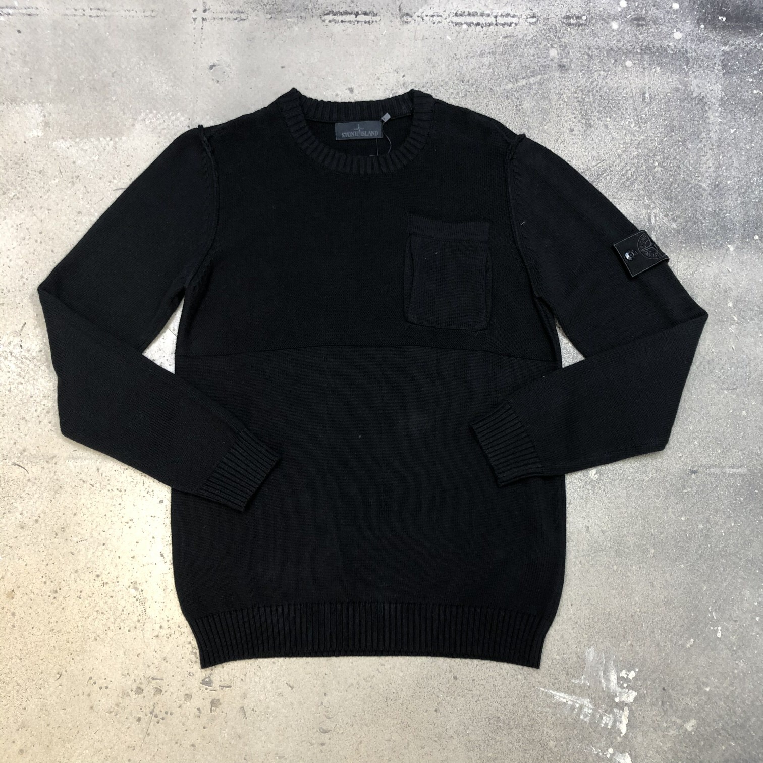 [STONE ISLAND] 스톤아일랜드 2019 고스트 크루넥 니트 블랙와펜