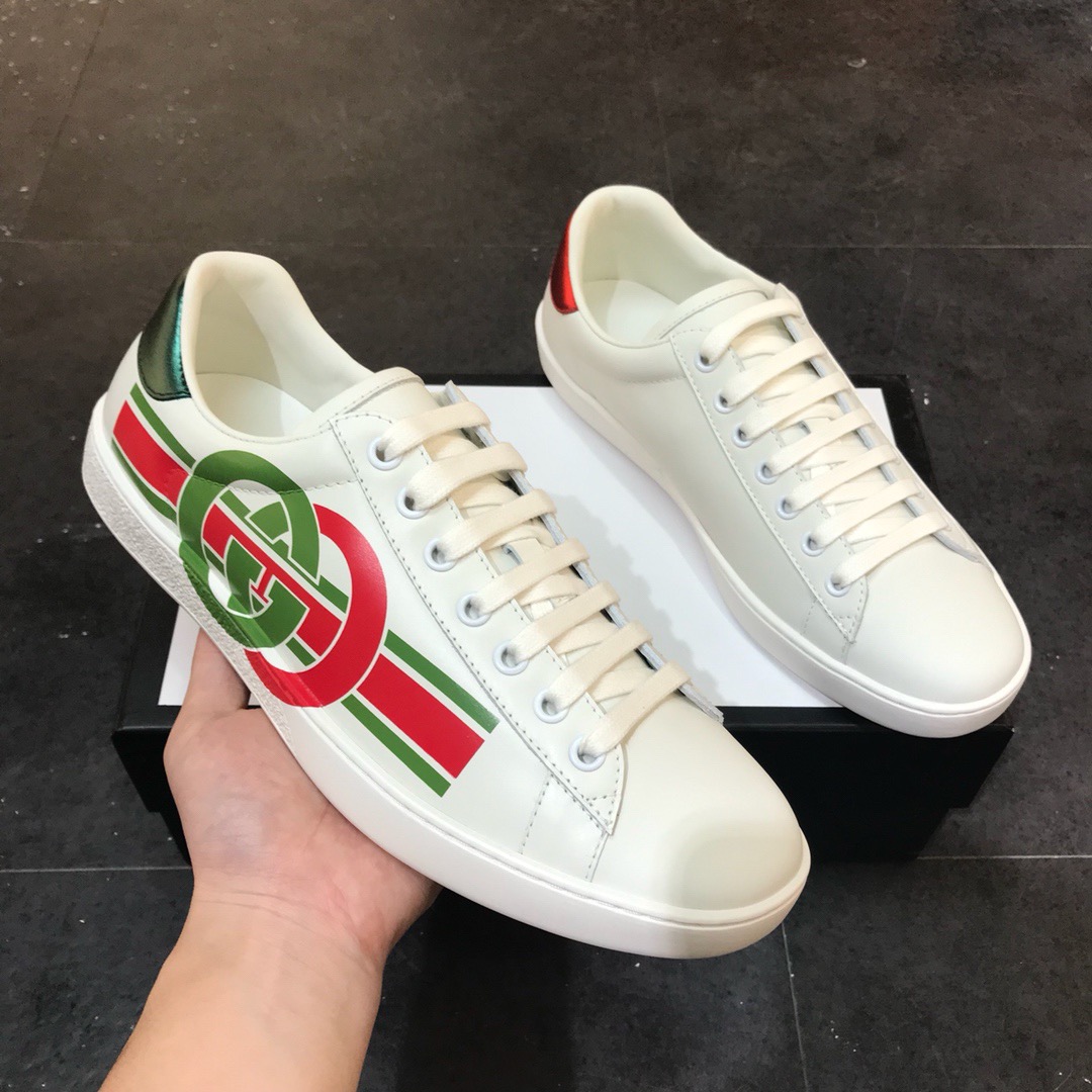 [GUCCI] 19FW 구찌 에이스 인터로킹 G 베이지 스니커즈 남성용