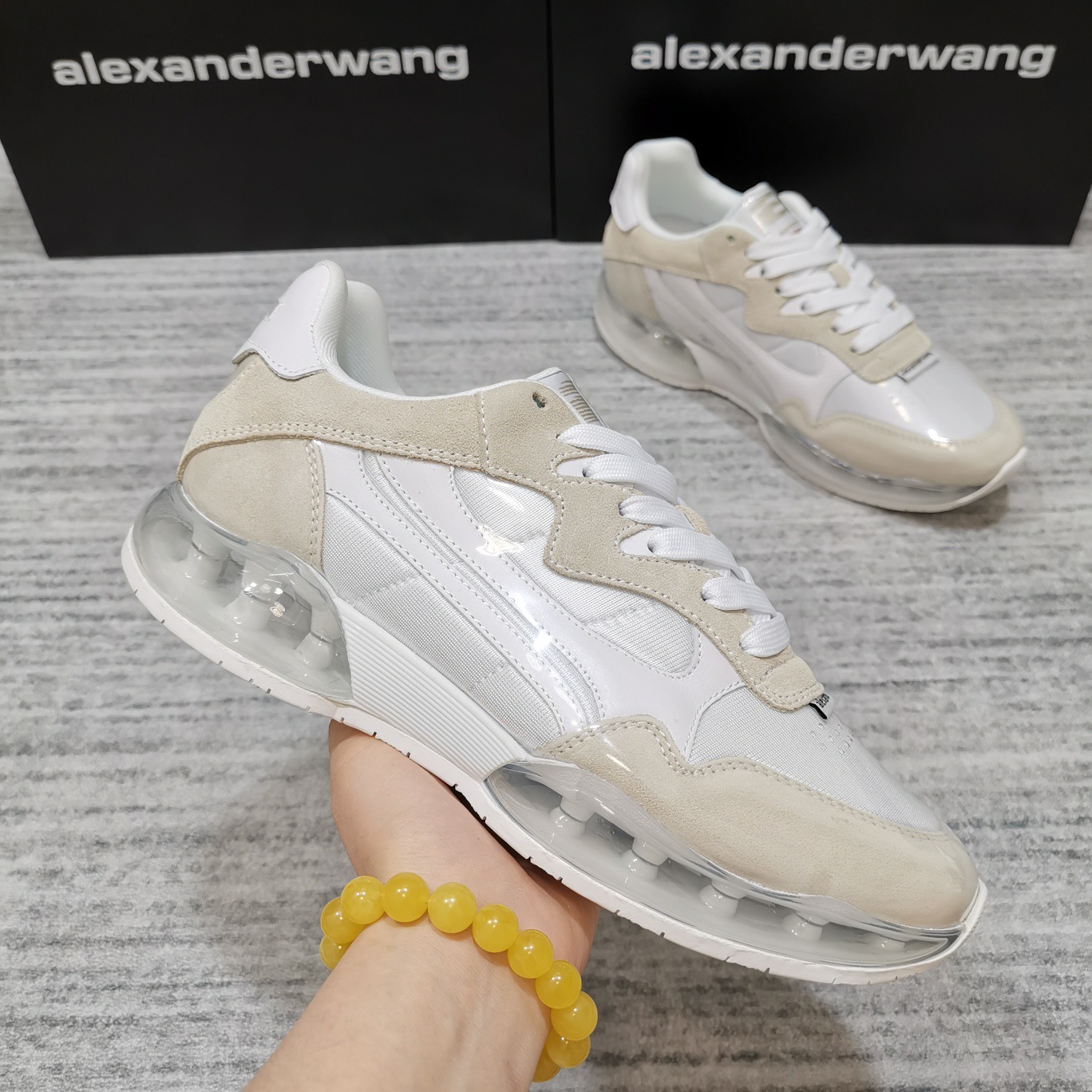 [ALEXANDERWANG] 알렉산더왕 스타디움 화이트베이지 스니커즈 남녀공용