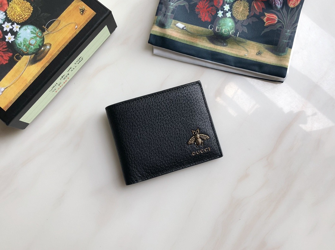 [GUCCI] 구찌 애니멀리어 꿀벌 메탈 로고 반지갑 523664