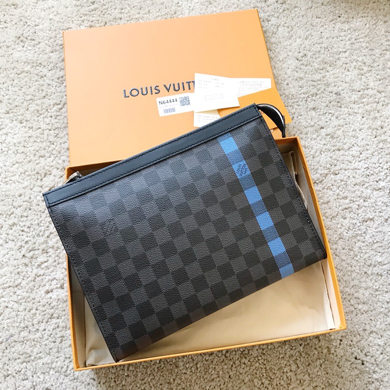 [LOUIS VUITTON] 루이비통 다미에 블루 클러치 백 M64444