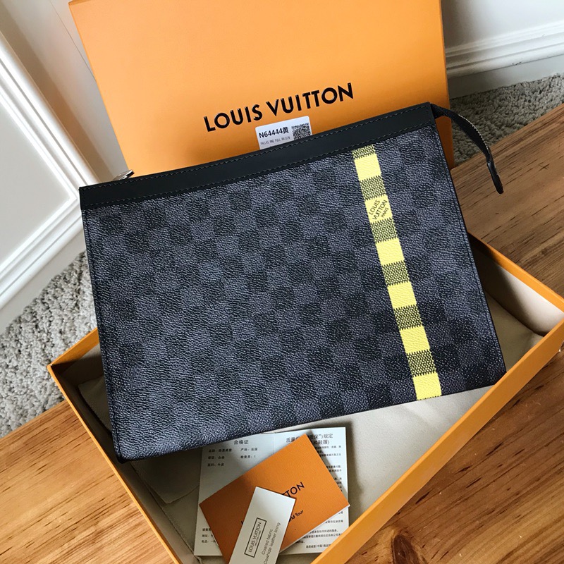 [LOUIS VUITTON] 루이비통 다미에 옐로우 클러치 백 M64444
