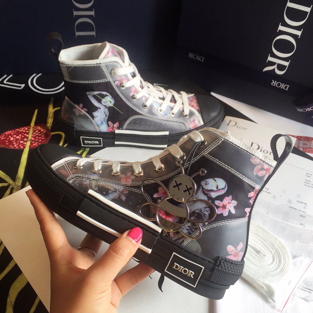 [DIOR] 19FW 디올 오블리크 테크니컬 캔버스 B23 하이탑 소라야마 남녀공용