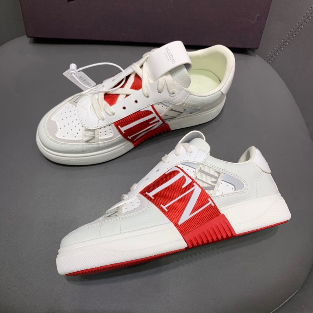 [VALENTINO] 20SS 발렌티노 VL7N 밴딩 스니커즈 화이트/레드 남성용