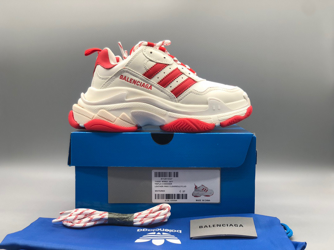[BALENCIAGA] 아디다스 X 발렌시아가 트리플S 흰빨 남녀공용 (OK공장)