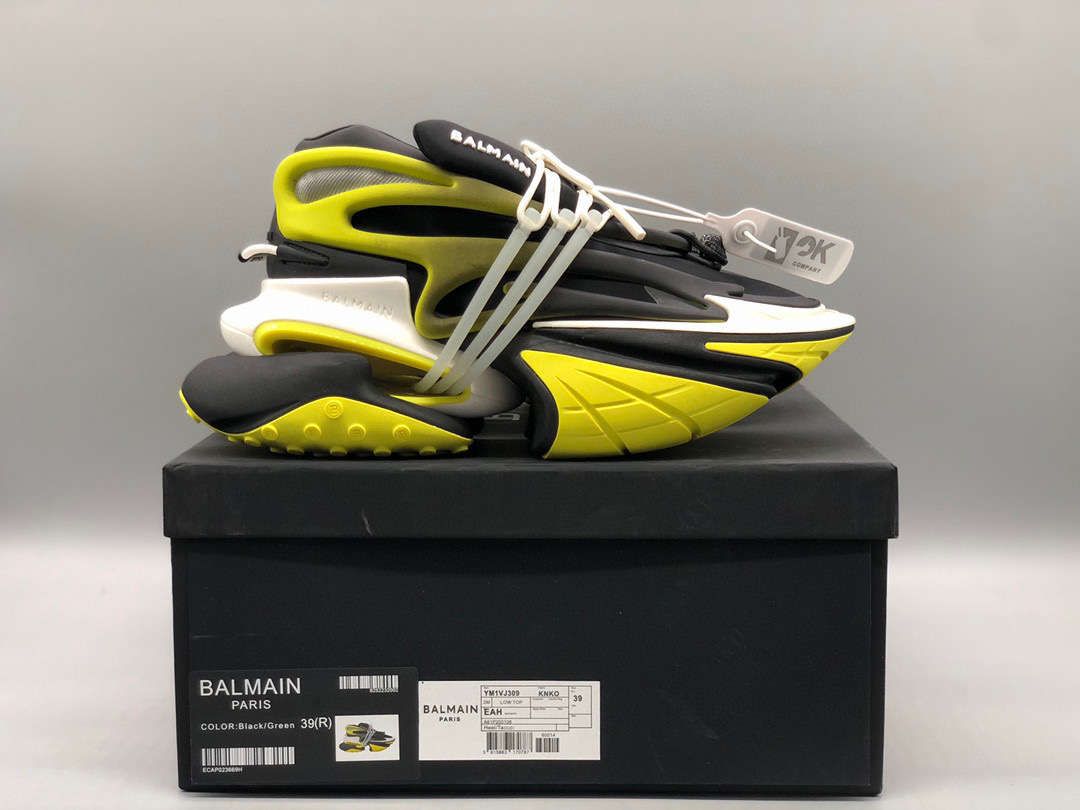 [Balmain] 발망 유니콘 로우탑 스니커즈 블랙 형광 남녀공용 (OK공장)