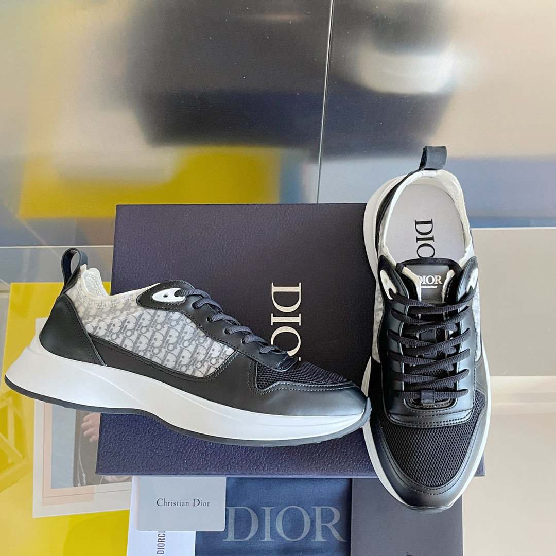 [DIOR] 디올 B25 러너 오블리크 로우 레더 스니커즈 남성용