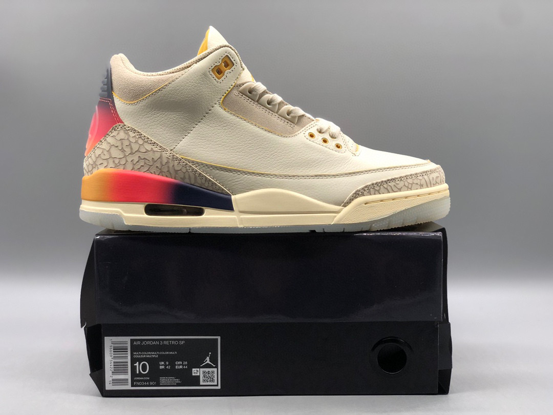 [AIR JORDAN] 제이 발빈 x 에어조던3 메데인 선셋 FN0344-901 남성용