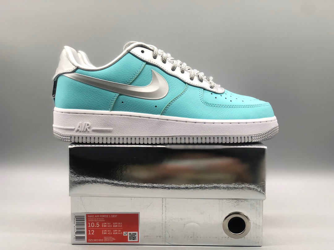 [NIKE] 나이키 에어포스1 x 티파니앤코 블루 메탈릭 실버 Tiffany & Co 1837 DZ1382-003 남성용