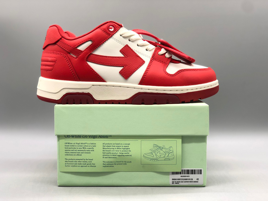 [OFF-WHITE] 오프화이트 아웃 오브 오피스 레더 스니커즈 남녀공용