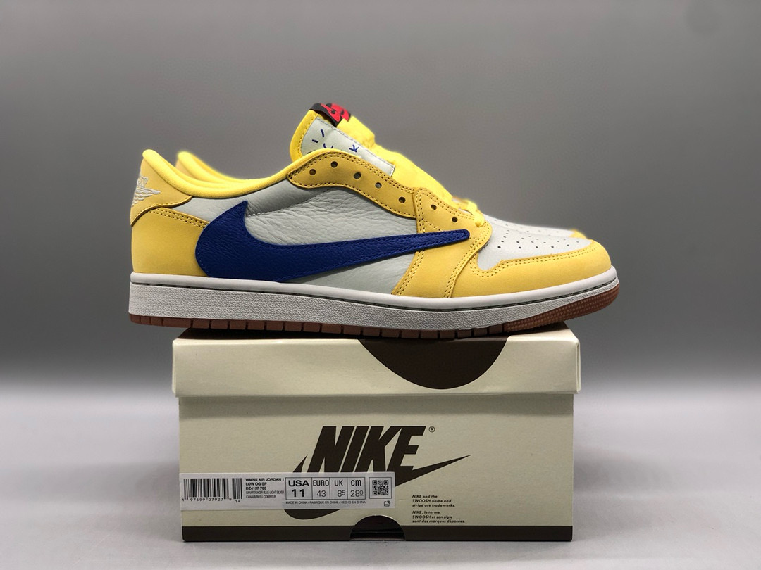 [AIR JORDAN] 트래비스 스캇 x 에어조던1 우먼스 로우 카나리 DZ4137-700 남녀공용 (LW공장)