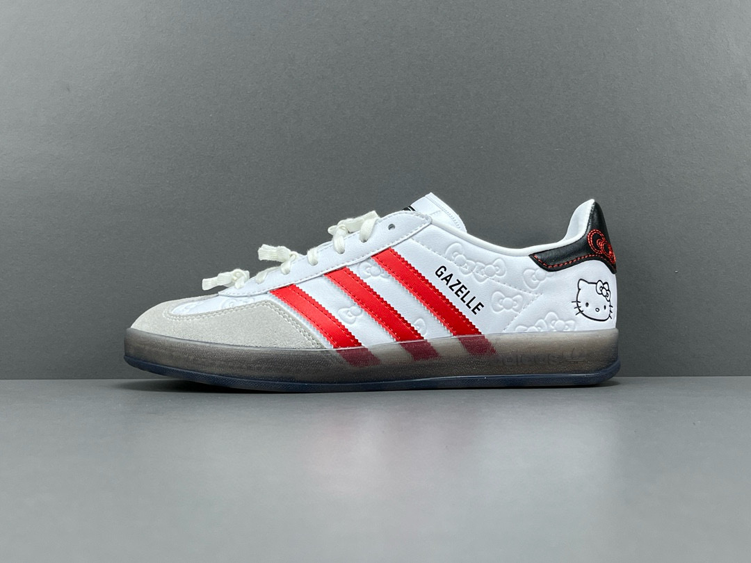 [ADIDAS] 아디다스 가젤 인도어 헬로 키티 II0013 화이트 레드 II0013 남녀공용