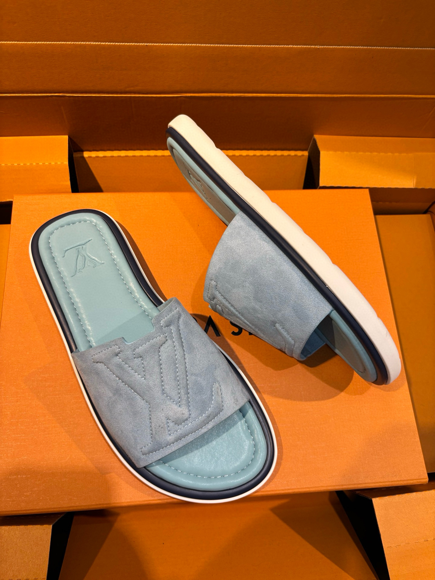 [LOUIS VUITTON] 루이비통 포르토피노 뮬 슬리퍼 남성용