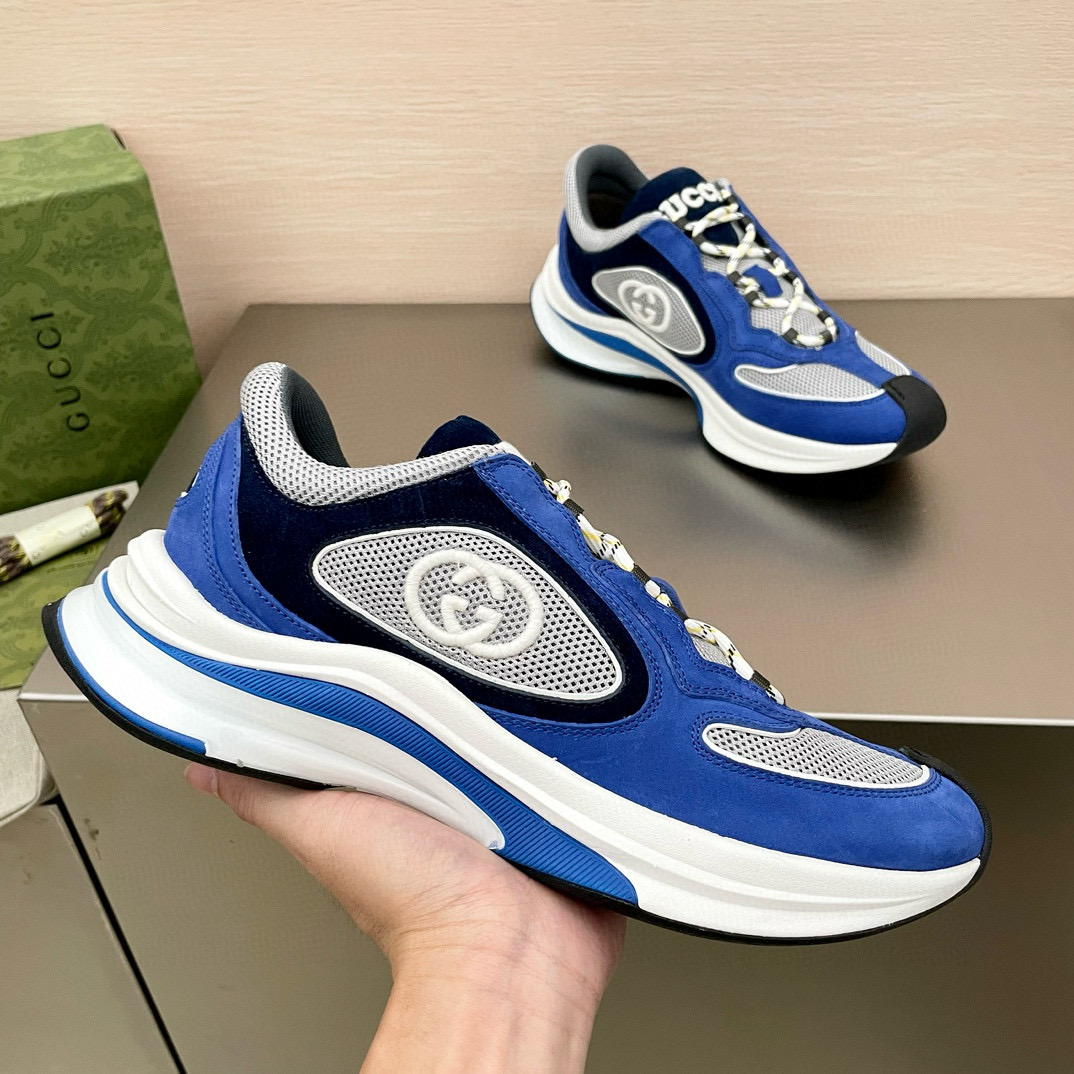 [GUCCI] 구찌 런 레더 스니커즈 남녀공용