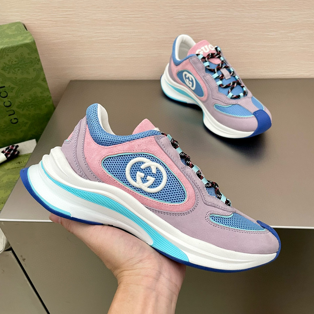 [GUCCI] 구찌 런 레더 스니커즈 남녀공용