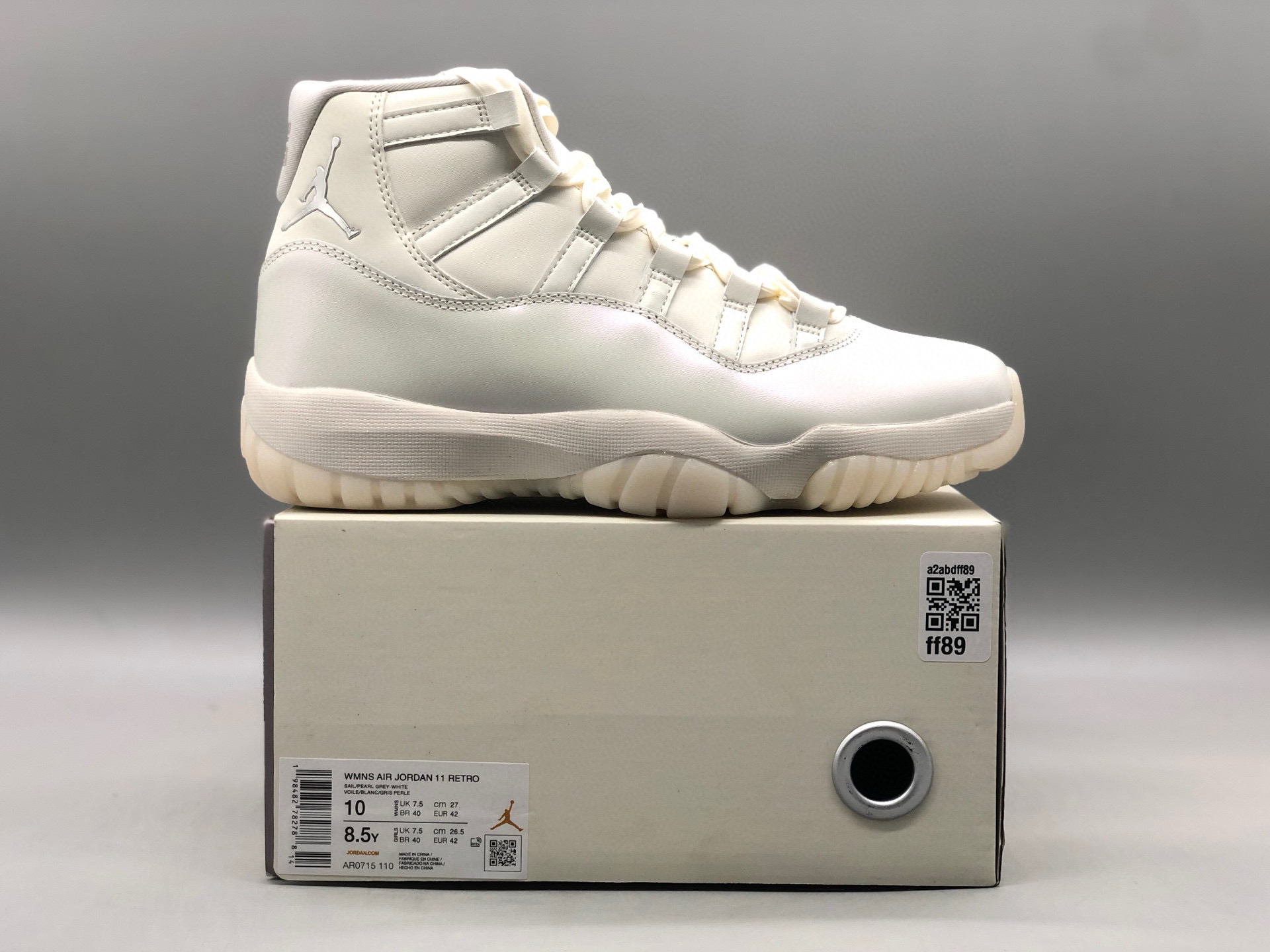 [AIR JORDAN] 에어조던11 레트로 우먼스 세일 펄 그레이 AR0715-110 남녀공용