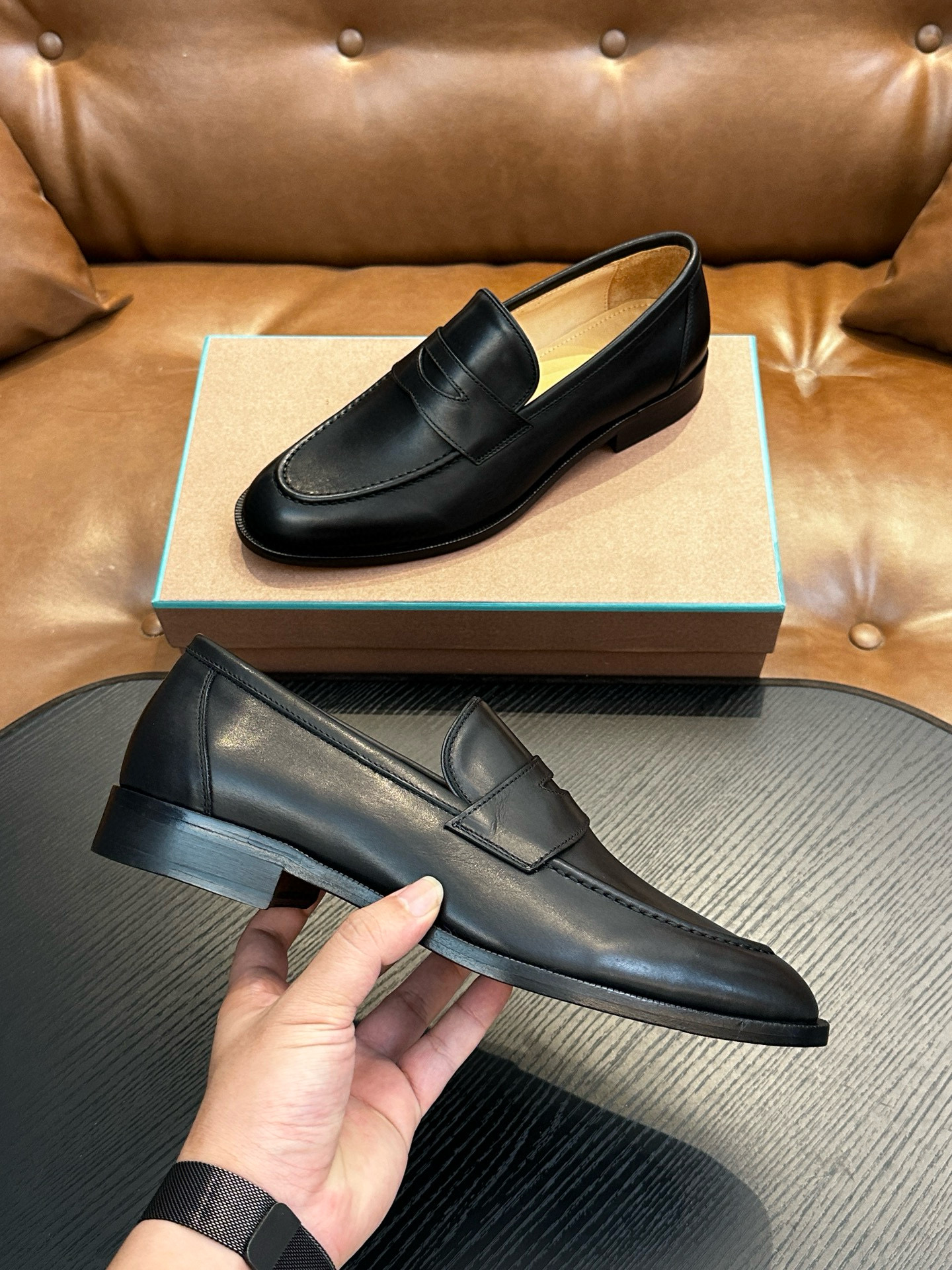 [Loro Piana] 로로피아나 레더 로퍼 남성용