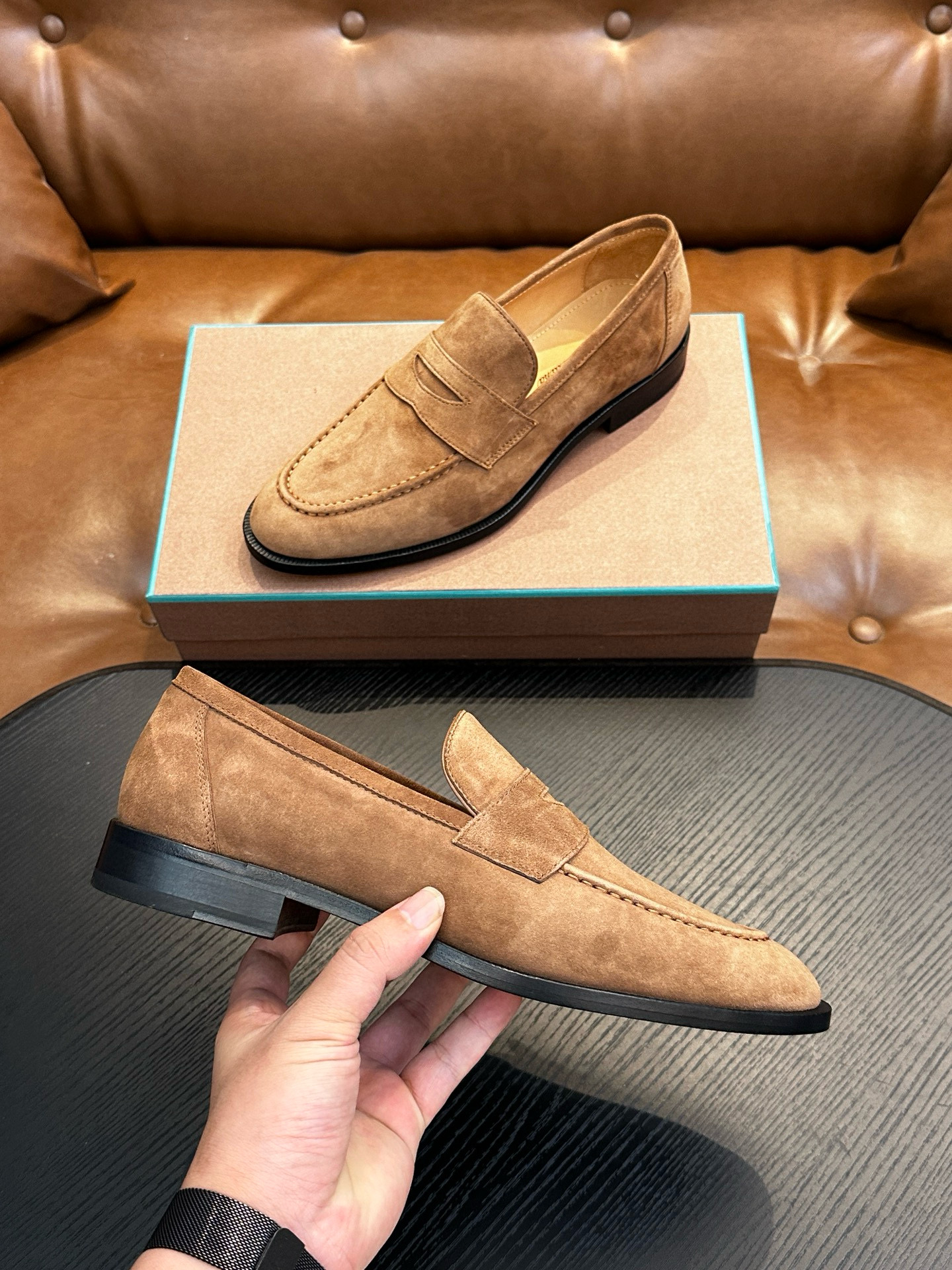 [Loro Piana] 로로피아나 레더 로퍼 남성용