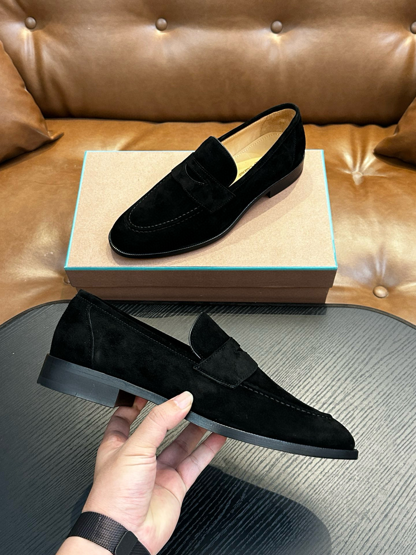 [Loro Piana] 로로피아나 레더 로퍼 남성용