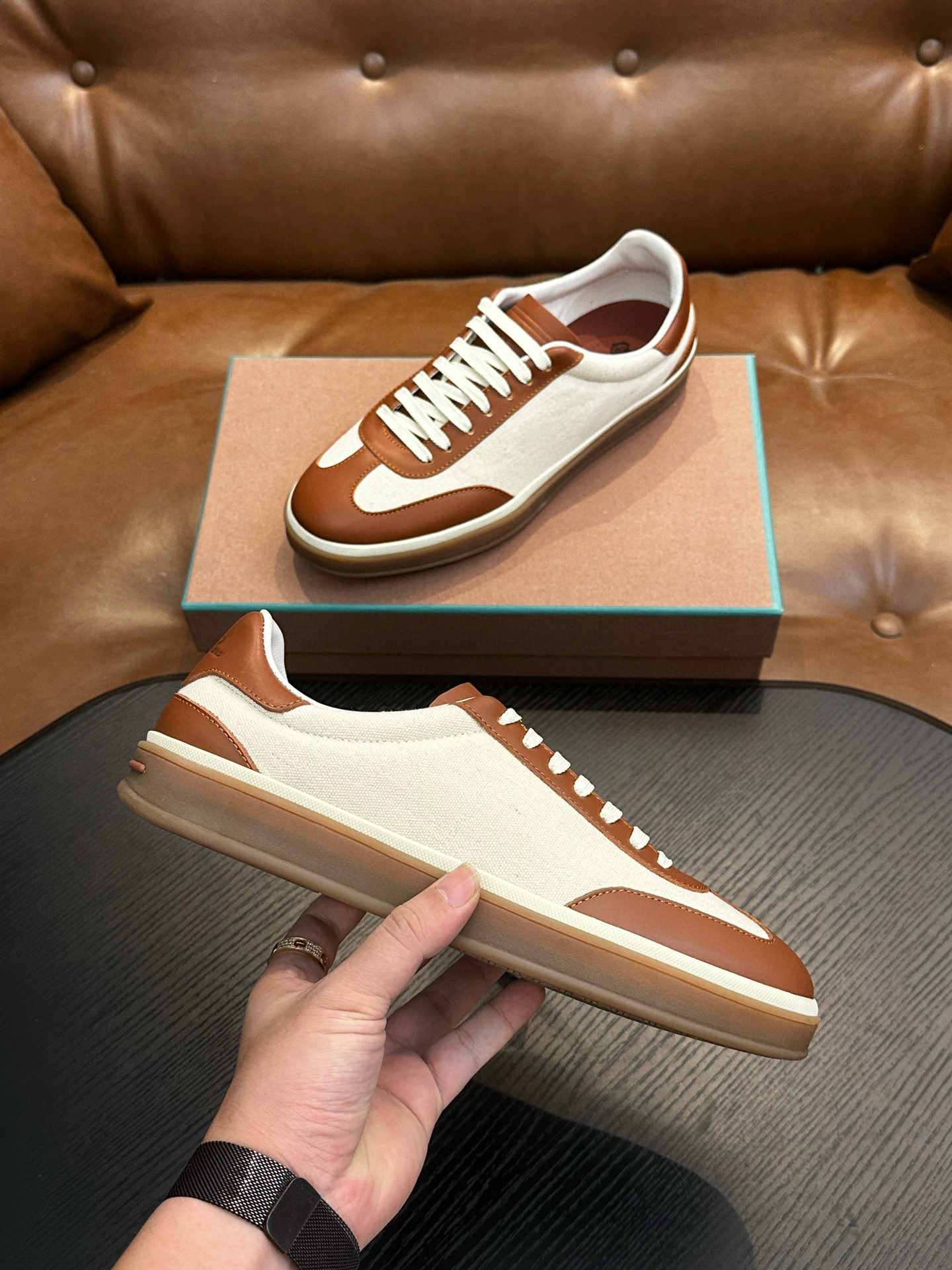 [Loro Piana] 로로피아나 테니스 워크 스니커즈 남성용