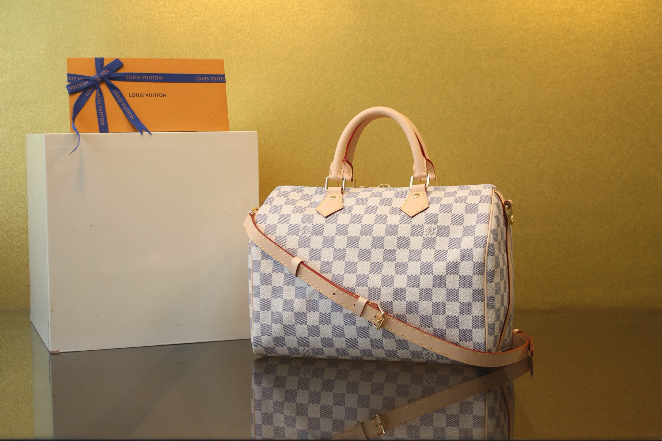 [LOUIS VUITTON] 루이비통 스피디 반둘리에 30 다미에 아주르 N40592