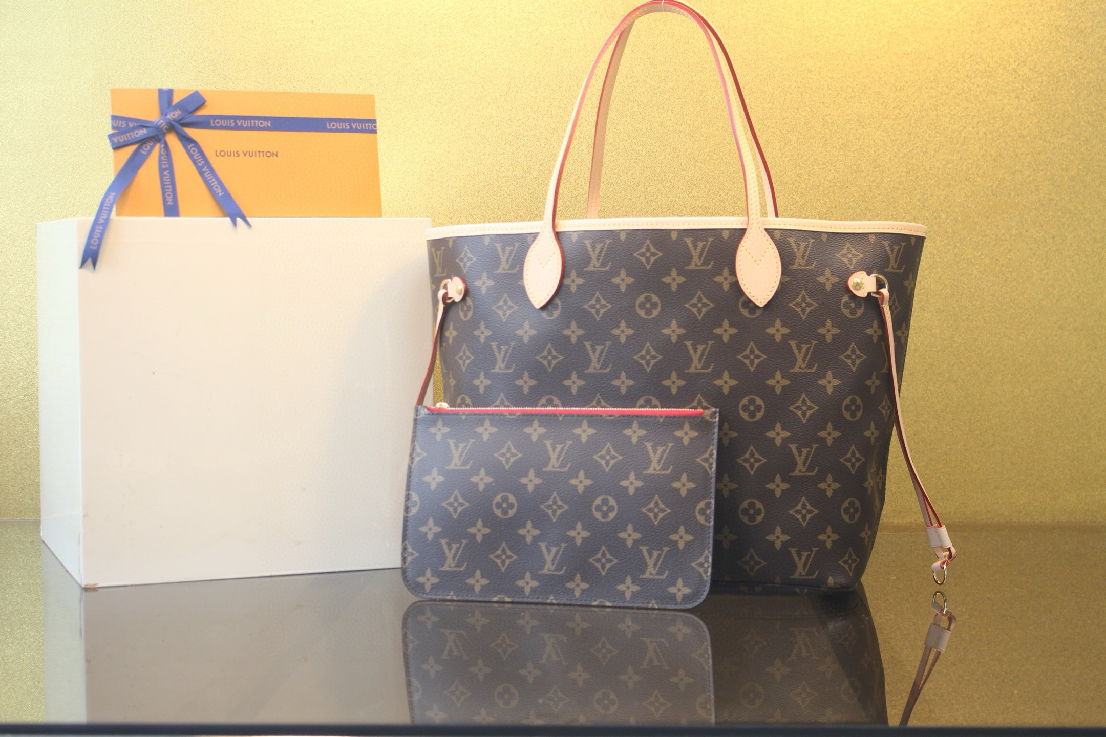 [LOUIS VUITTON] 루이비통 토트백 네버풀 MM 모노그램 쎄리즈 레드 M46987